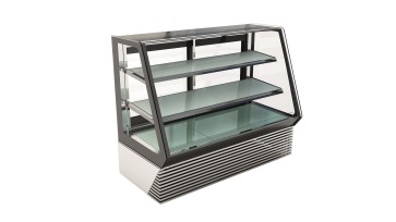 Espositore professionale refrigerato per pasticceria / gastronomia, +2°C/+8 °C, l=1500 mm, base in acciaio inox
