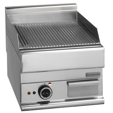 fry top elettrico da banco, piastra rigata