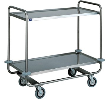 carrello di servizio in inox con 2 piani stampati 1050x550 mm