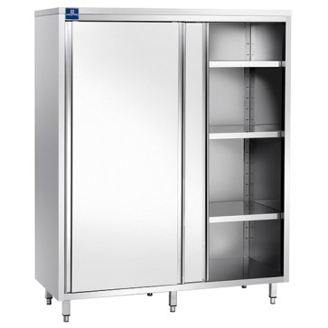 Armadio verticale con 2 porte scorrevoli e tre ripiani per cucine industriale