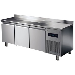 Tavolo congelatore 3 porte gn 1/1 piano di lavoro con alzatina temperatura -10 -22 c,hccp sistema