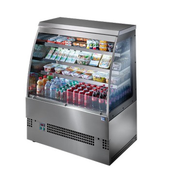 Espositore refrigerato con 3 ripiani, +3°/+5°C, l=900 mm - Self Service in acciaio inox