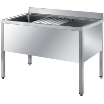 Vascone lava pentole su gambe c/griglia mm1500x700x850 h