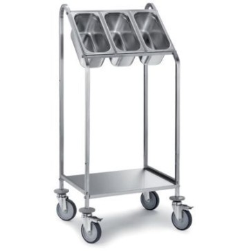 Carrello portaposate 2 ripiani porta vassoi mm 750x450x900 h 8 gn 1/3