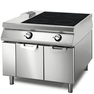 Cucina induzione da 4 piastre su vano con porte, comandi 2 lati