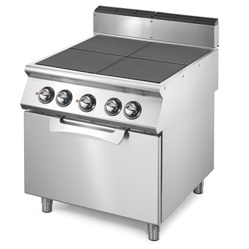 Cucina elettrica con piastre ribaltibili su forno elettrico ventilato GN 2/1