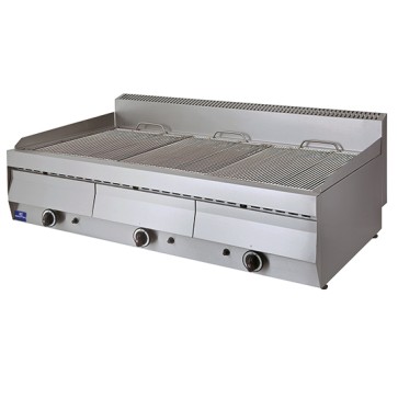Grillvapor professionale ad acqua a gas da banco, 3 zone di grigliatura.