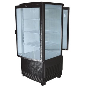 Vetrina refrigerata verticale a 3 ripiani, 86 litri , 0°/+12°C, colore nero