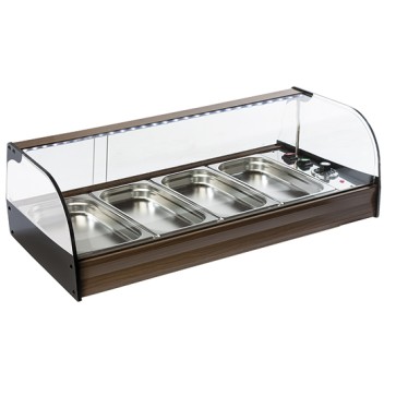 espositore caldo da banco, 4x GN 1/3 h=40 mm