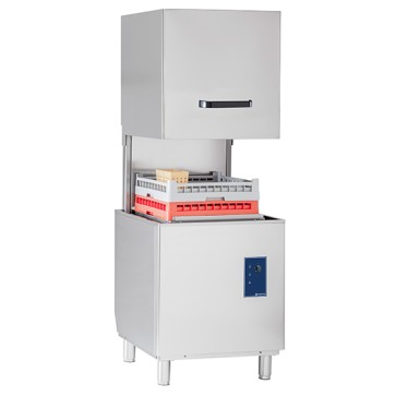 Lavastoviglie a capota meccanica con dosatore detergente, cesto da 50x50 cm, max h=42 cm
