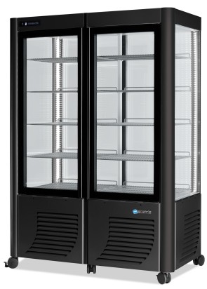 Vetrina refrigerata verticale ventilata con 5+5 ripiani, +2°c/+10°c, colore argento