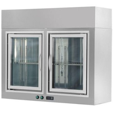 Pensile refrigerato statico acciaio inox con tre ante a battente