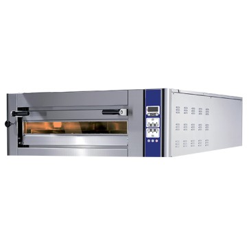 Robusto forno elettrico con facciata e camera di cottura in acciaio inox