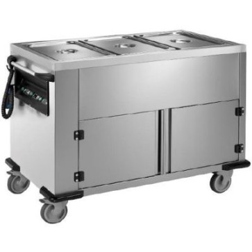 Carrello termico cap.3x1/1gn, vasca in 3 scomparti a 3 temp., mm 1200x700x900 h