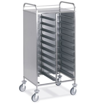 Carrello portateglie GN chiuso su 3 lati, 24x GN 1/1, h=110 mm