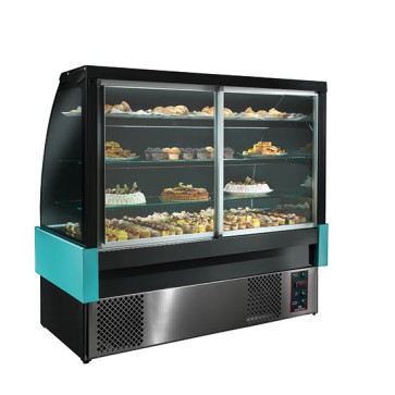 Espositore professionale refrigerato per pasticceria / gastronomia, con 3 ripiani, 0 °C/+2 °C, l=1200 mm