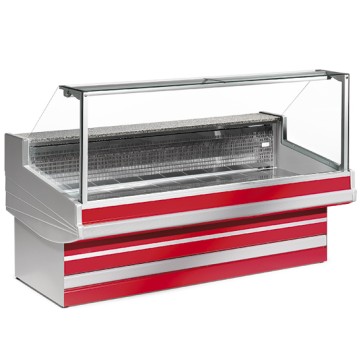 Banco carne refrigerato statico con vetro dritto, l=2000 mm