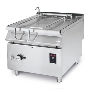 Brasiera ribaltabile gas, capacità 120 litri, vasca inox motorizzata