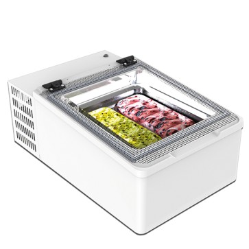 Vetrina gelato da banco statica, capacità 2x 5 litri, -10°/-22°C