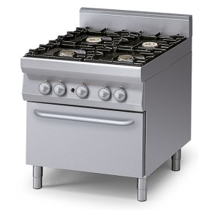 Cucina gas 4 fuochi su forno a gas statico
