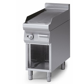 Fry-top gas piastra rigata