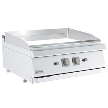 Fry-top a gas da banco, piastra liscia cromata 800x730mm