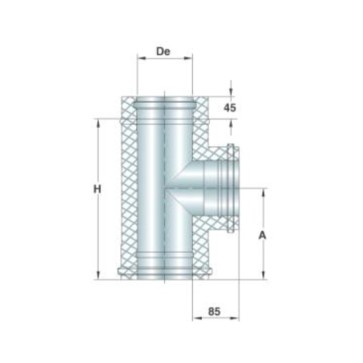 TEE 90° doppia parete, ø int. 250 mm
