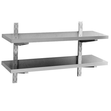 Ripiano parete doppio da 1000x400 mm con mensole e staffe