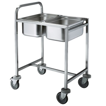 Carrello per contenitori gn, 2x gn 1/1 h=200 mm
