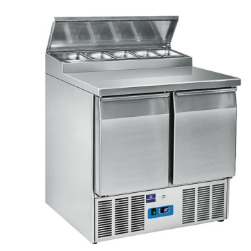 Banco di preparazione refrigerato professionale 2 porte gn 1/1 capacità vani 260 litri temperatura +2 °c/+10 °c