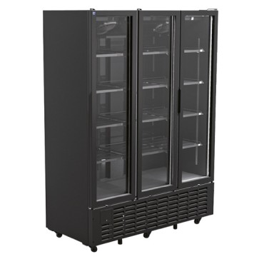 Frigovetrina 1491 litri con 3 porte in vetro e cassonetto luminoso, +1°/+10°C - Colore nero