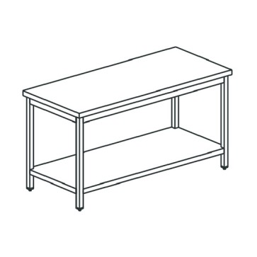 Tavolo da lavoro con ripiano, 1200x600 mm