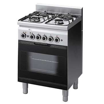 Cucina a gas, 4 fuochi, 1 forno a gas con grill elettrico
