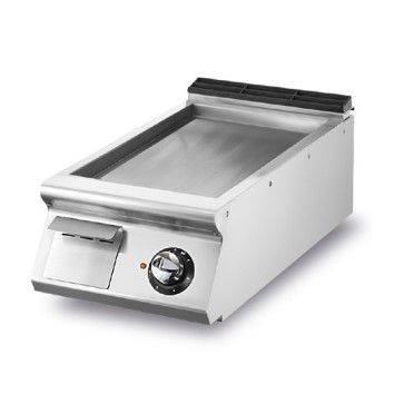 Fry-top elettrico versione top, piastra liscia cromata