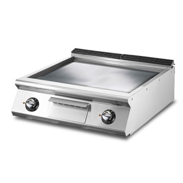 Fry-top elettrico versione top, piastra liscia cromata