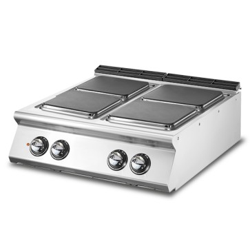 Cucina elettrica, versione top, 4 piastre quadre in ghisa