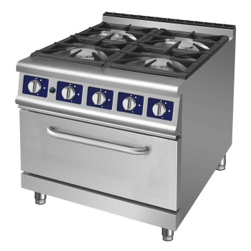 Cucina a gas con 4 fuochi su forno a gas statico