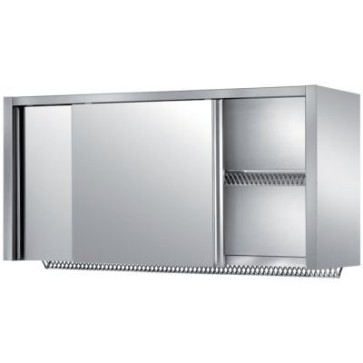 Pensile chiuso con porte scorr. 1 rip.asol. 1 scolap.inox mm 1800x400x660 h