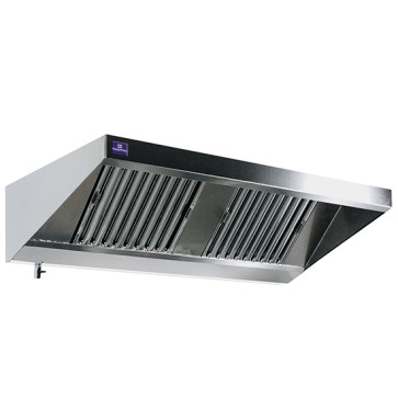 Cappa parete 'snack' con luce modello snack con filtri a labirinto.per cucine industriale