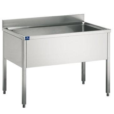 Lavatoio per pentole senza ripiano, 1 vascone 1360x500 mm per cucine industriale