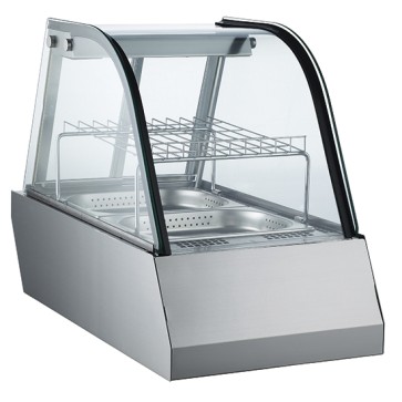 Espositore caldo da banco professionale con portine scorrevoli L=450mm