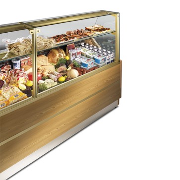 Vetrina espositiva refrigerata professionale statica per pasticceria / gastronomia con 1 mensola, larghezza=2000