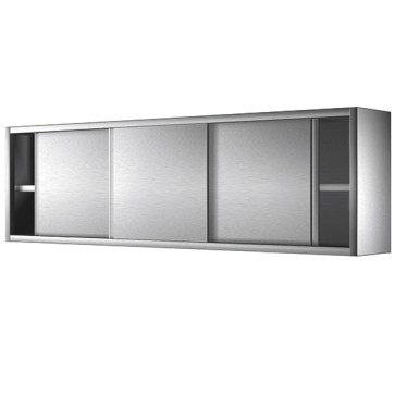 armadio pensile con porte scorrevoli e piano intermedio, 1100x400 mm