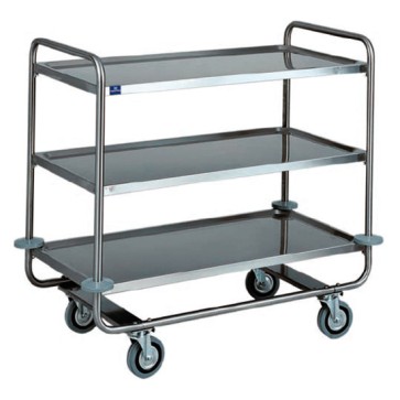 carrello di servizio in inox con 3 piani stampati 1050x550 mm