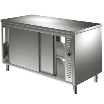 Tavolo armadiato caldo passante, porte scorrevoli per cucine industriale