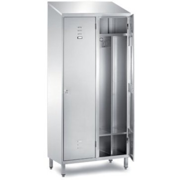Armadio spogliatoio 2 posti, 2 ante battente con serratura, tetto inclinato, mm 950x500x2160 h