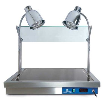 Pianetto 2x GN 1/1 scaldaivande con vetro frontale, 2 lampade alogene