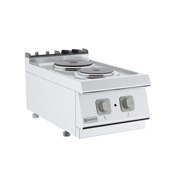 Piano di cottura elettrico da banco, 2 piastre tonde