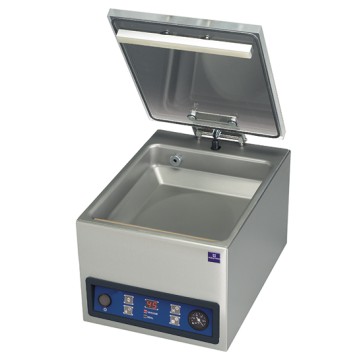 confezionatrice sottovuoto da banco, barra saldante 280 mm, ciclo 25-60 secondi