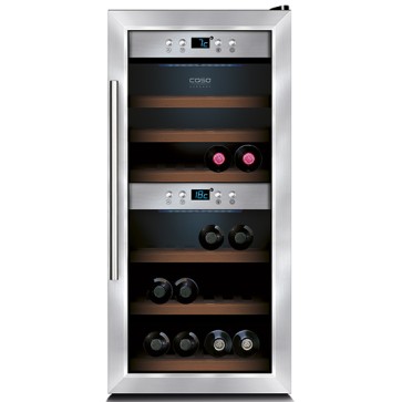 Espositore refrigerato professionale per vini ventilato 2 vani capacità 24 bottiglie 0,7 lt. temp. +5 °c/+22 °c